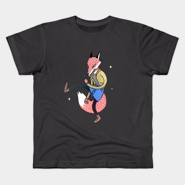 Dancing Foxy Kids T-Shirt by lexalion